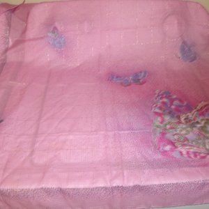 Vintage head neck scarf pink Olga Greco butterfly